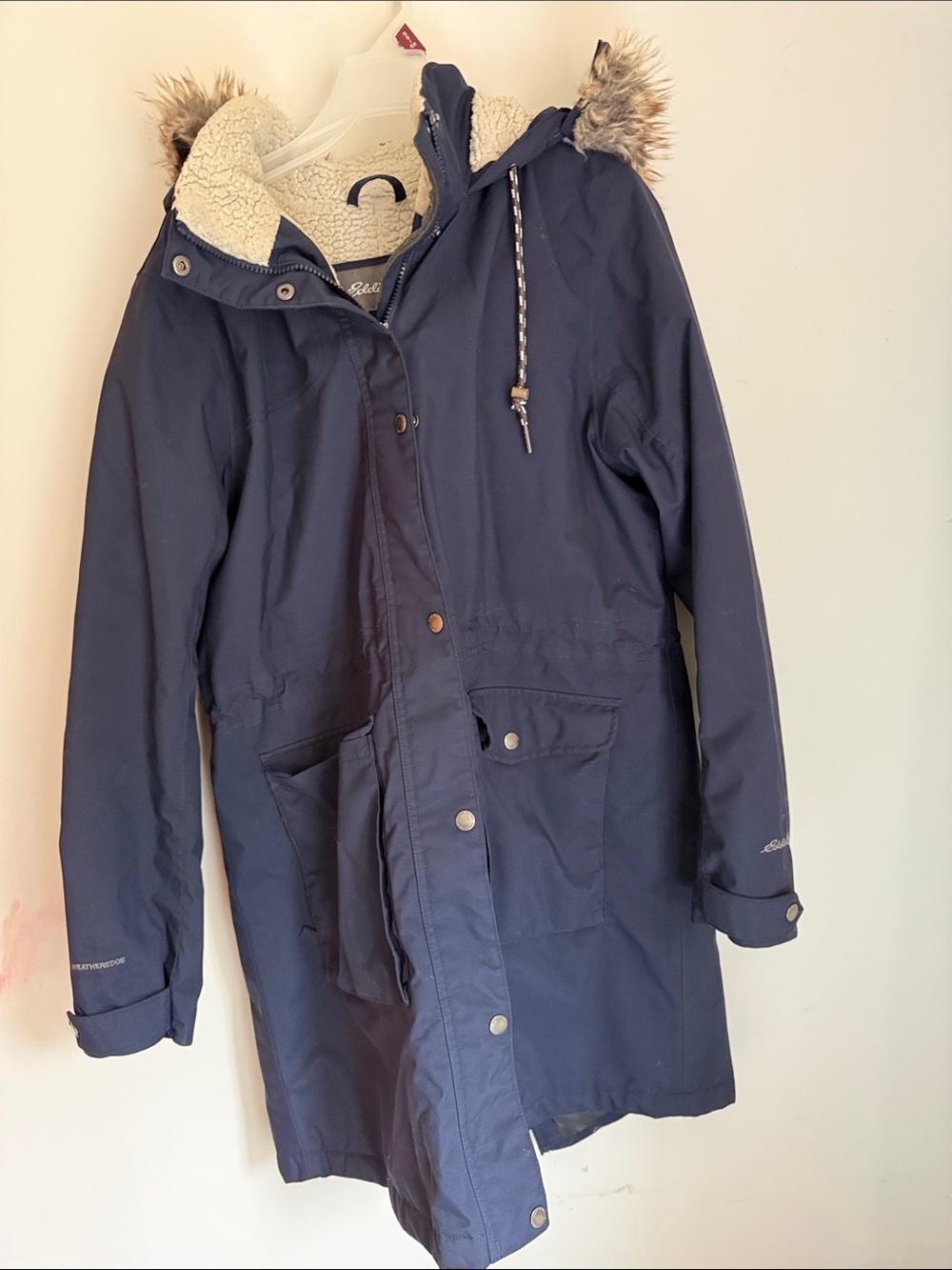 Women’s Eddie Bauer navy blue coat sz L